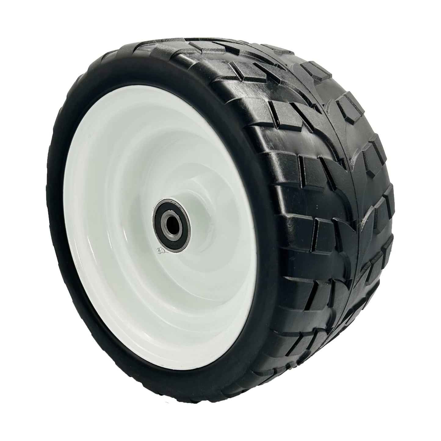 12x6.00-6 Flat Free Tire, 5/8 & 3/4 Bearing and 3" Center Hub Replacement for Bad Boy Mower