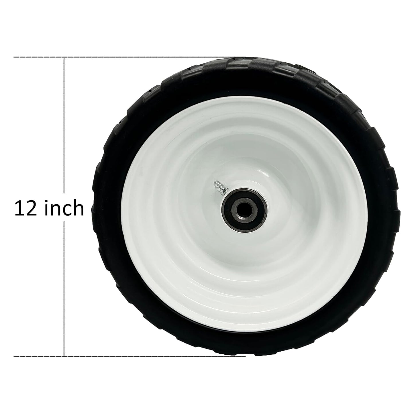 12x6.00-6 Flat Free Tire, 5/8 & 3/4 Bearing and 3" Center Hub Replacement for Bad Boy Mower