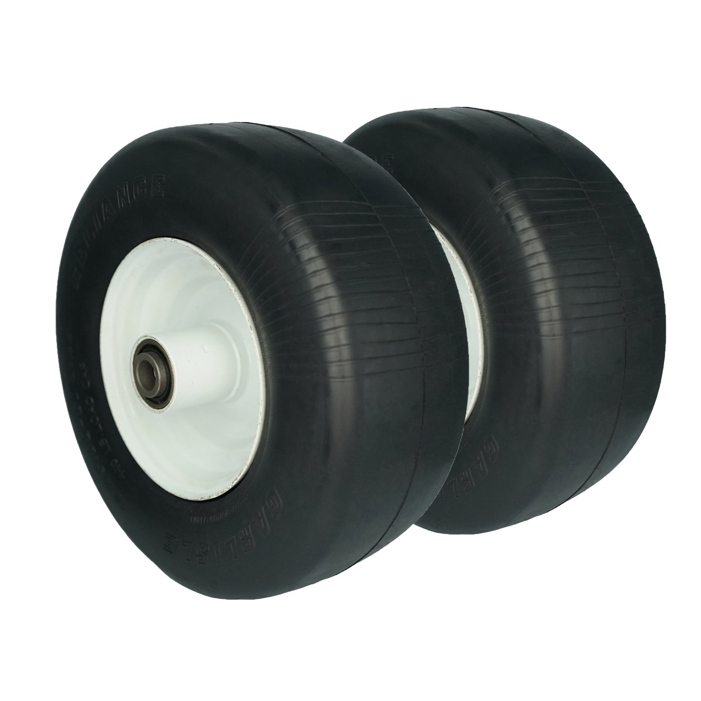 Solid Rubber 13x5.00-6 Flat Free Tire with 3/4 & 5/8 Bearings, 3-6” Center Hub Semi-Pneumatic 13x5.00-6 Smooth Tire and Wheel