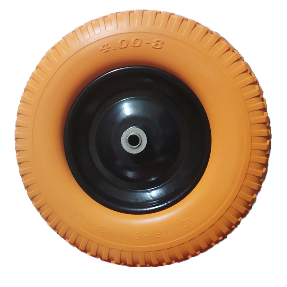 4.80/4.00 x 8 tire, 3/4 & 5/8 Bearings, 3.5" Center Hub 16 inch Flat Free Wheelbarrow Tire