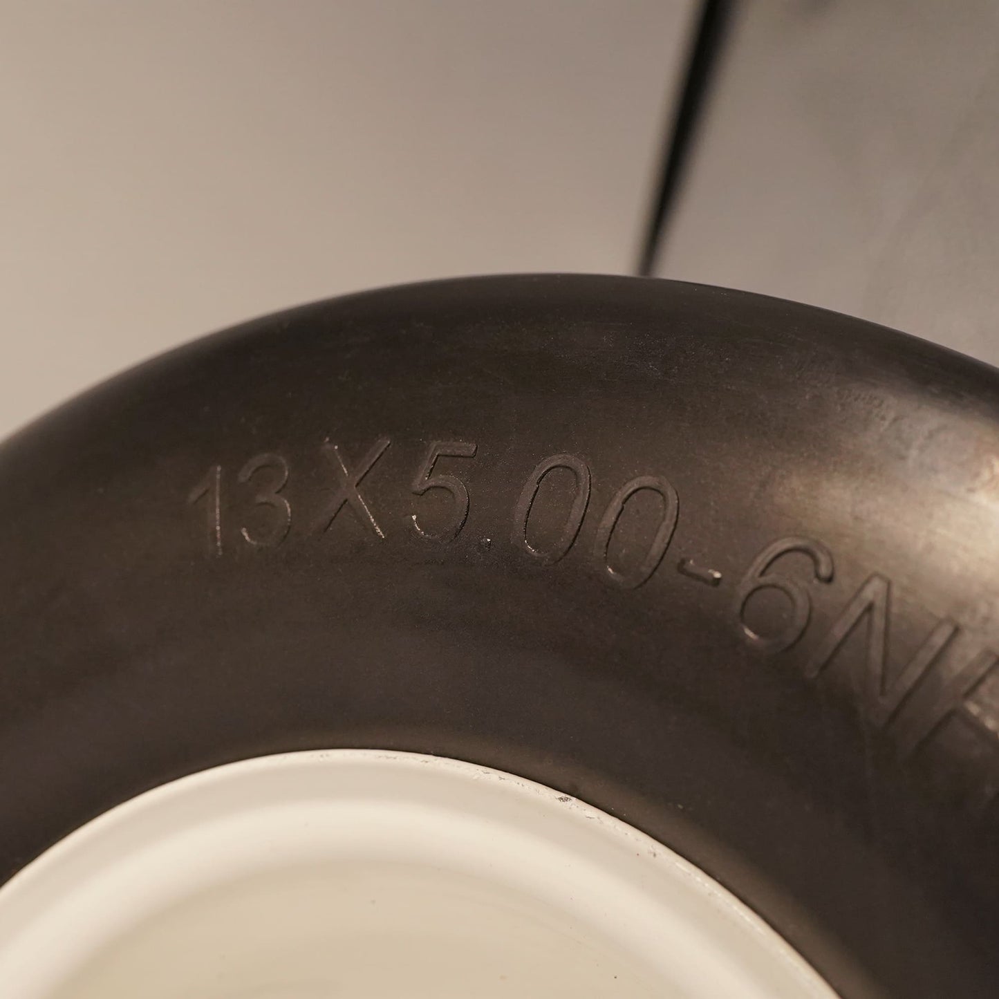13x5 00 6 Flat Free Tire, 3/4 5/8 & 1/2 inch Bearings, 3.25” - 6” Center Hub 13x5.00-6 Tire and Rim for Lawn Mower(Set of 2)