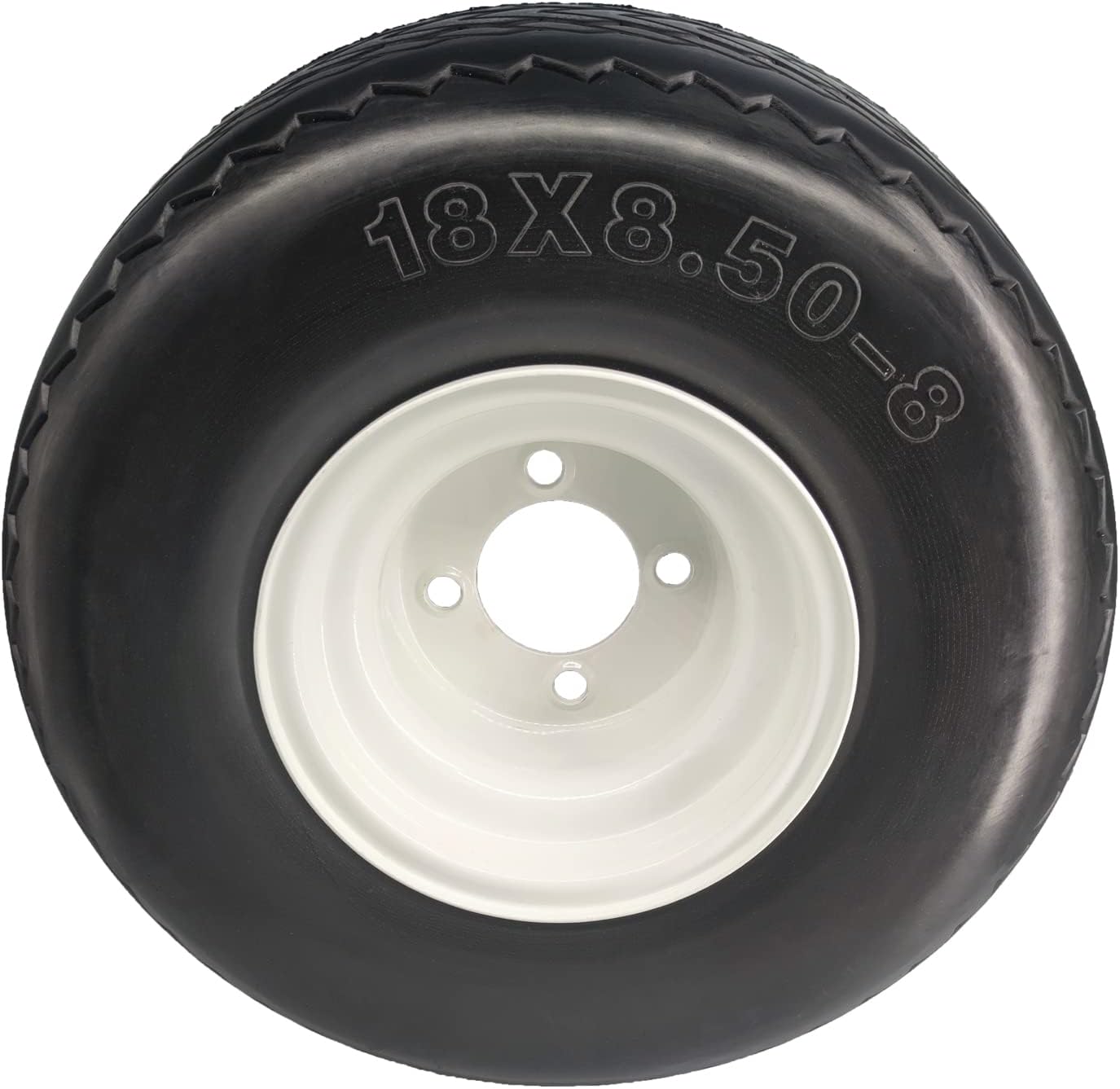 18x8 50 8 Lawn Tire with Rim, Flat Free 18x8.50-8 Tire and Wheel with 4 Lugs