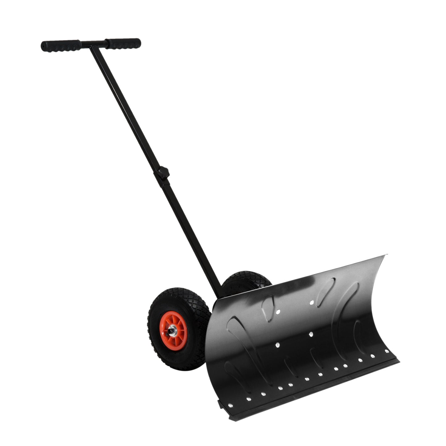 Snow Pusher Shovel with Wheels for Driveway