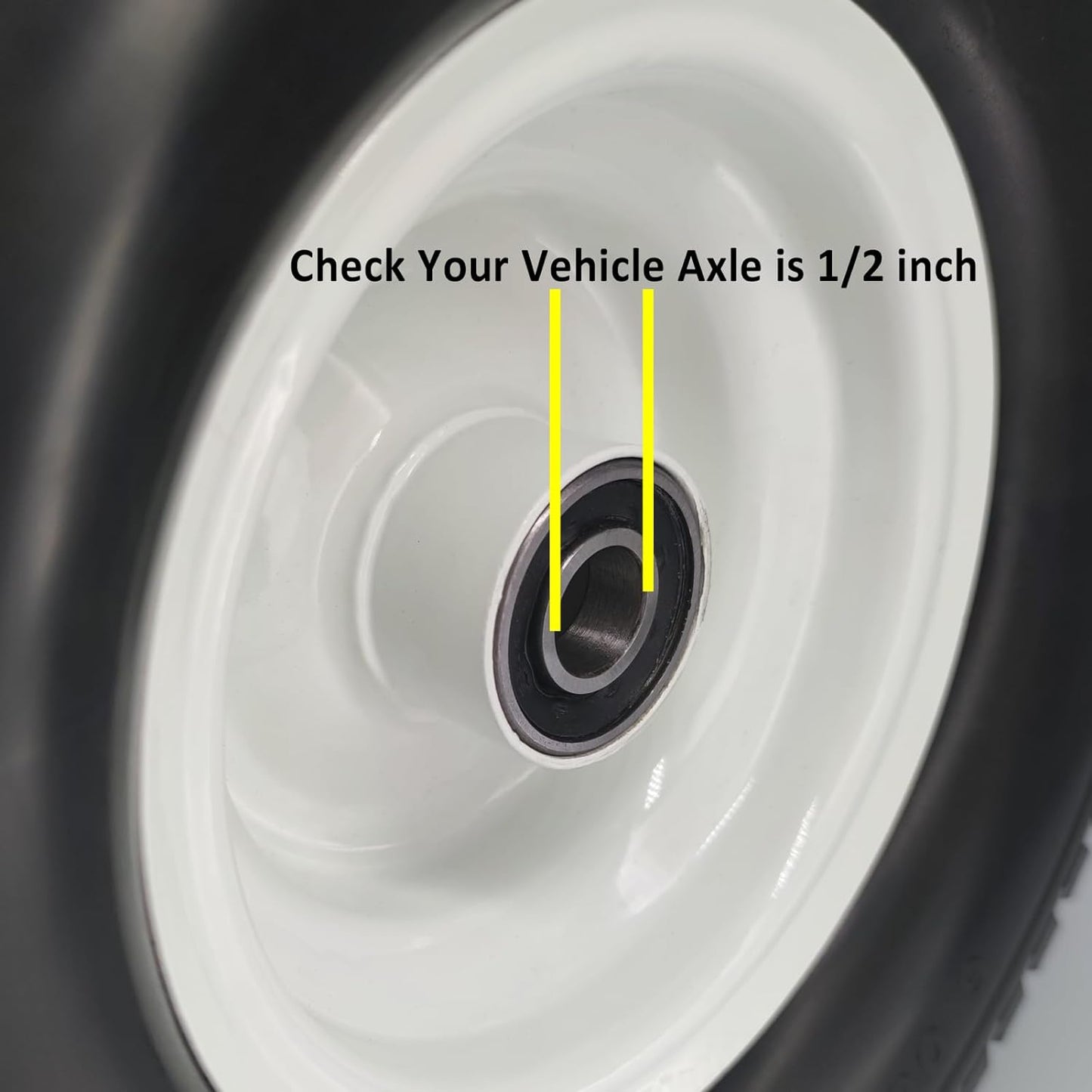 15x6 00 6 Tire with 1/2 Bearings, 3” Center Hub for Lawn Mower(Set of 2)
