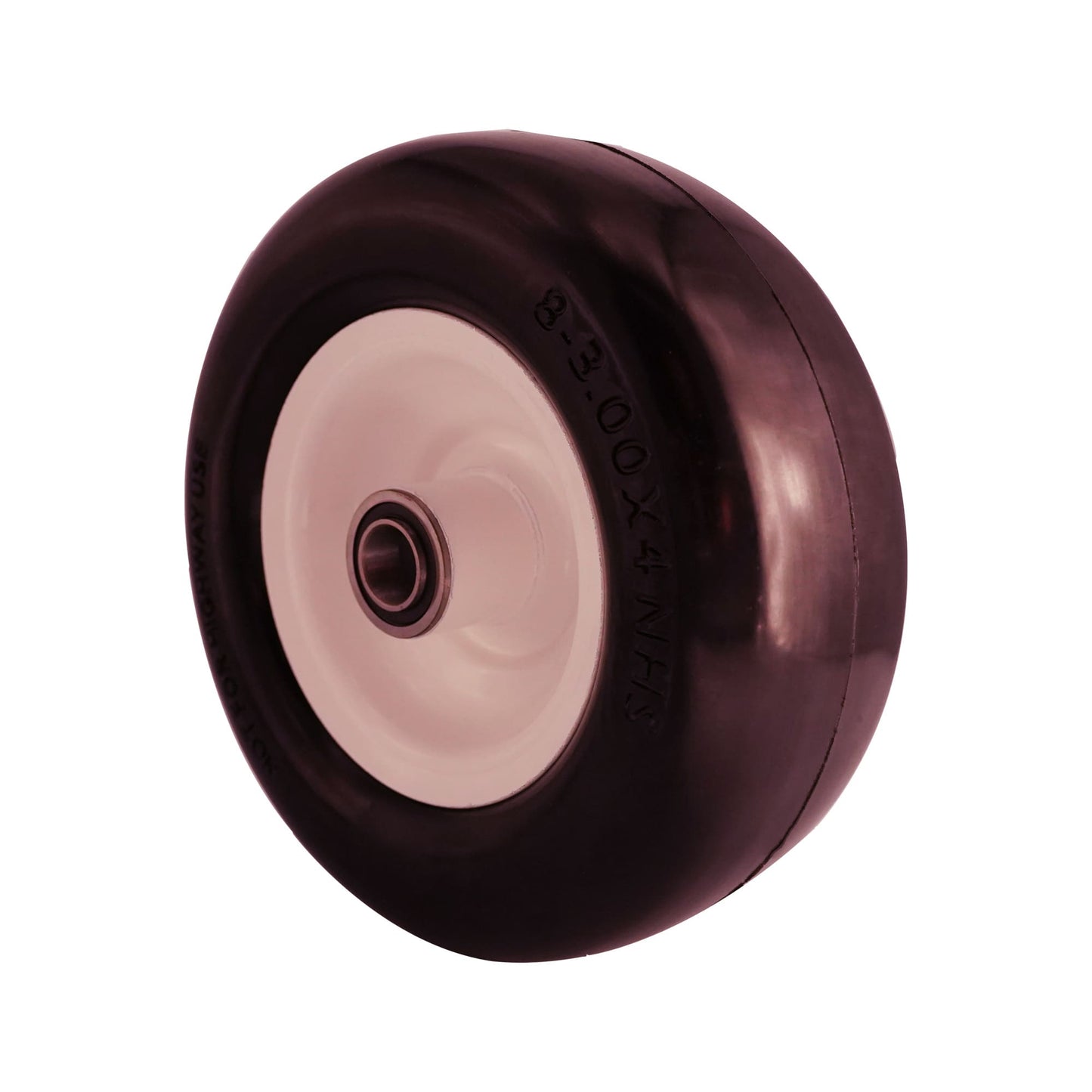 9x3 50 4 Tire and Wheel, 1/2 & 5/8 Bearings, 3.5”- 5” Center Hub Flat Free Front Tire (Set of 2)