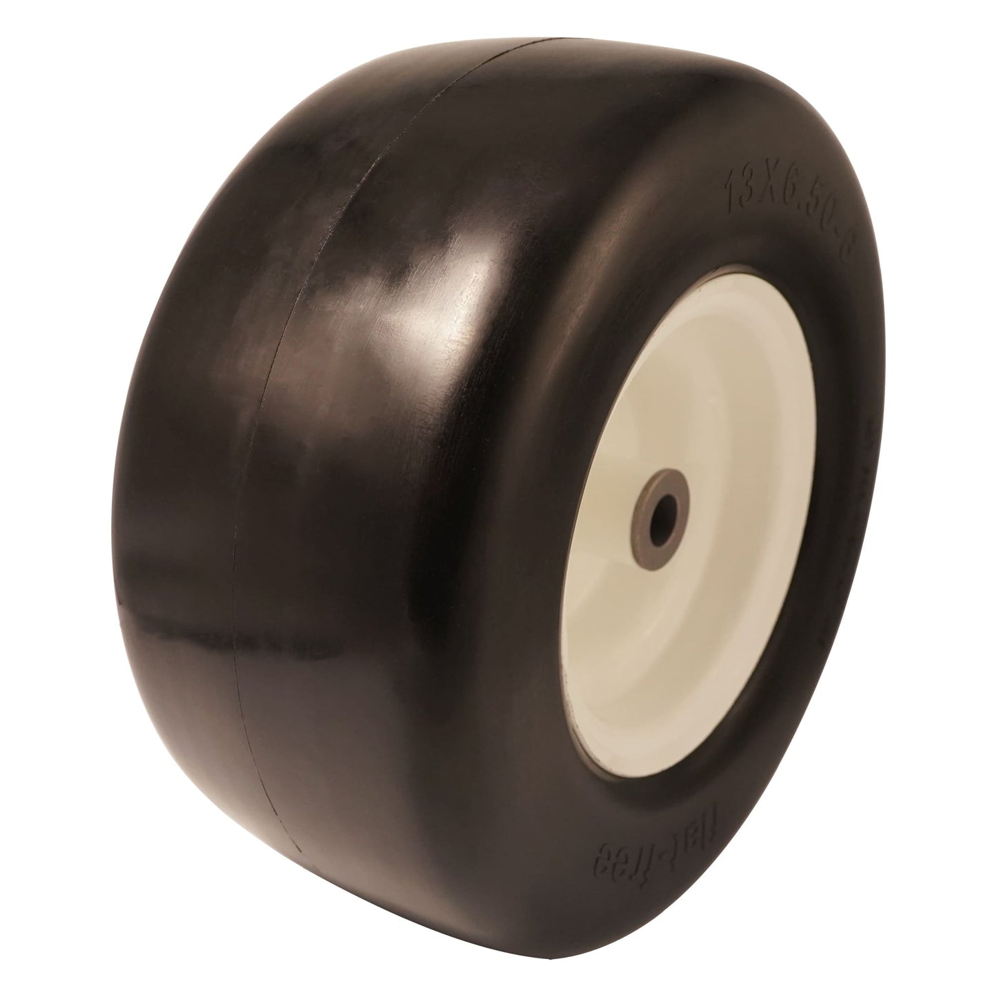 13x5 00 6 Flat Free Tire, 3/4 5/8 & 1/2 inch Bearings, 3.25” - 6” Center Hub 13x5.00-6 Tire and Rim for Lawn Mower(Set of 2)