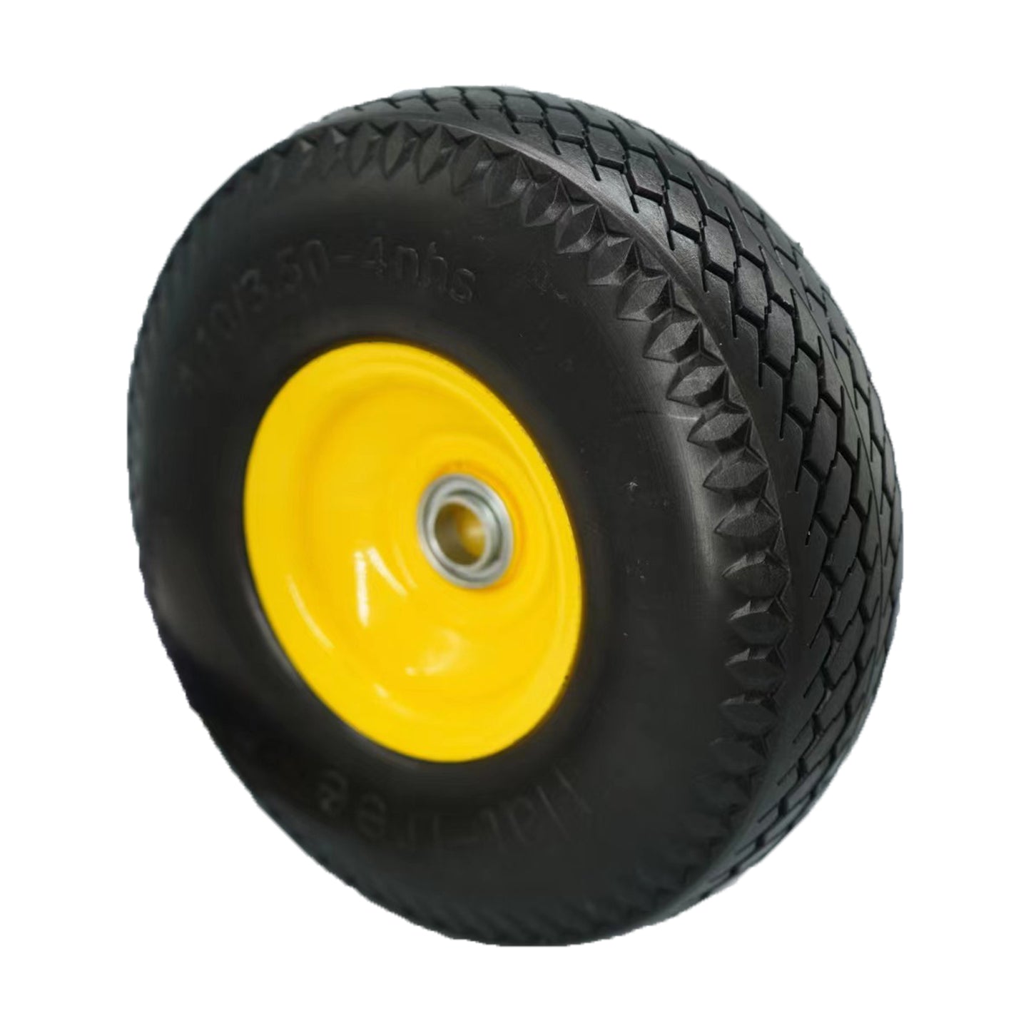 4.10 3.50 x 4 Flat Free Tire, 3/4 Bore, 2.25 inch Offset Hub(Set of 2)