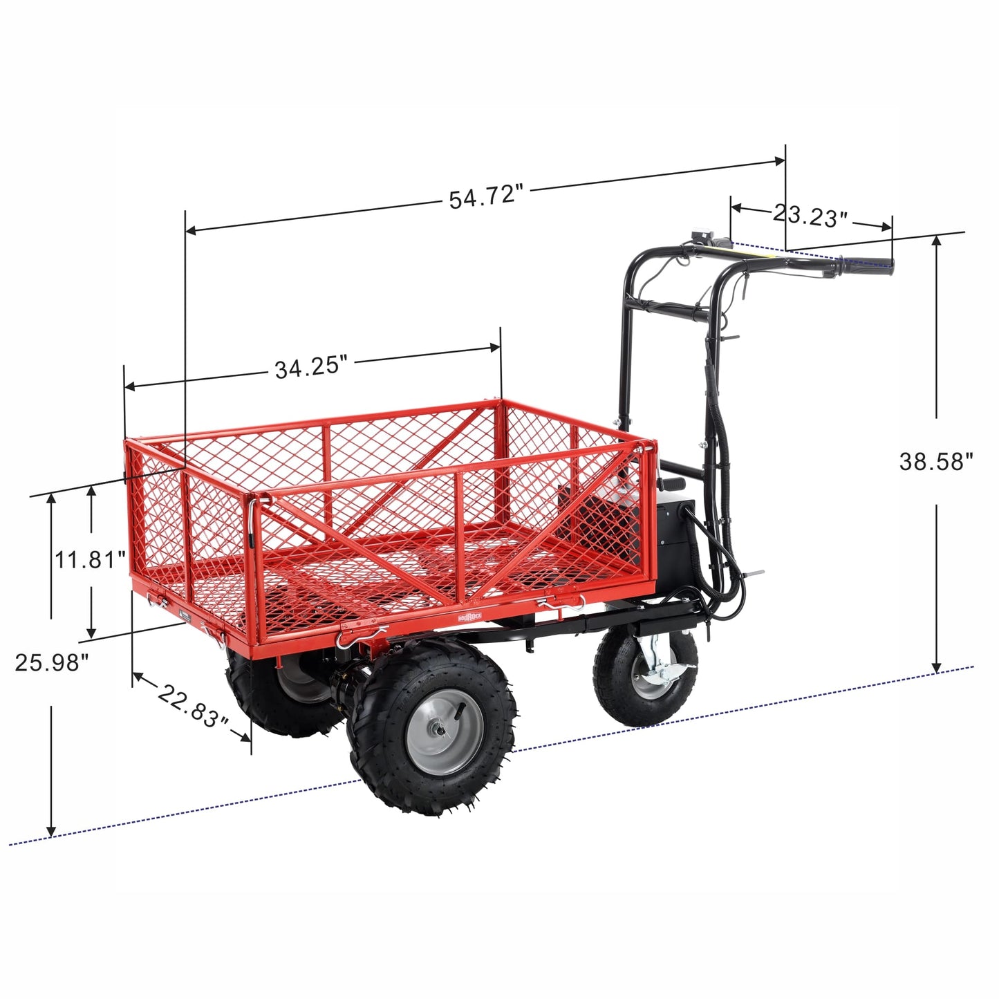 Electric Wheelbarrow, 48V28Ah 500W Capacity 500lbs