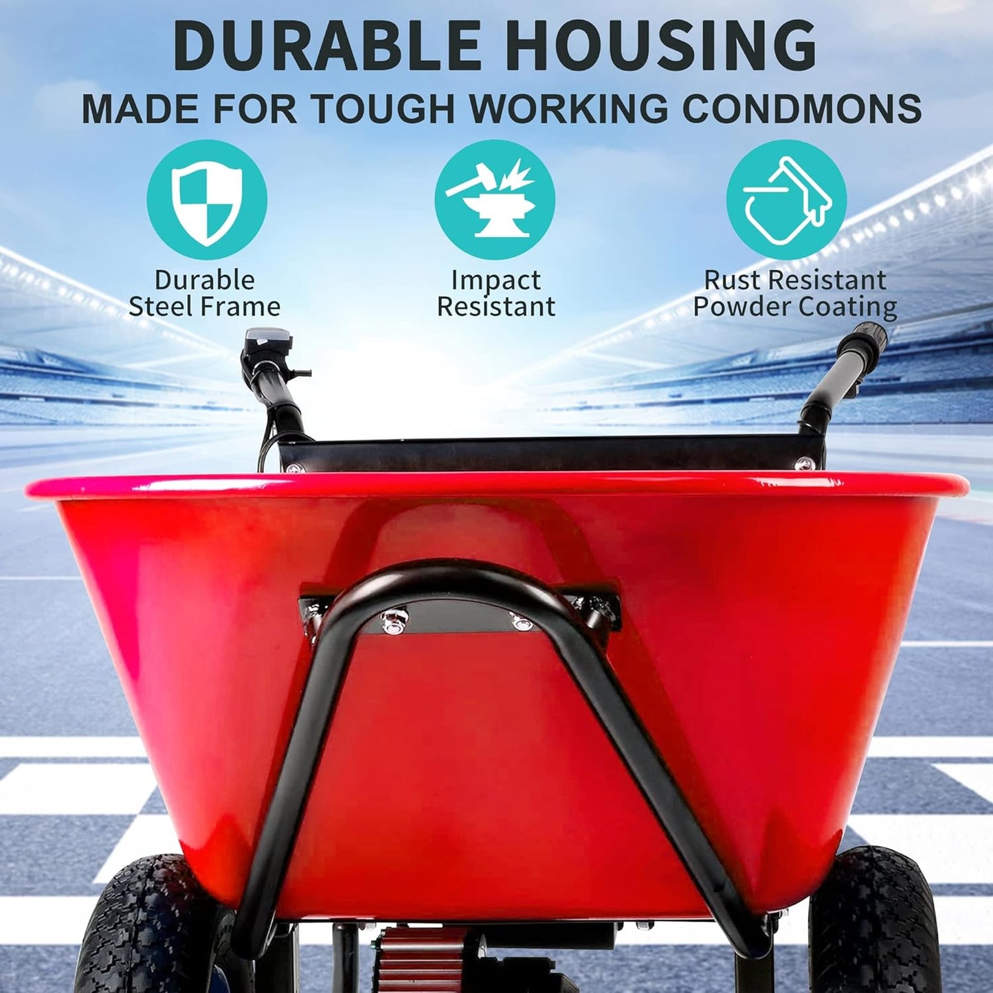 Electric Wheelbarrow, 24V DC 180W AGM Battery 330lbs (150kgs)