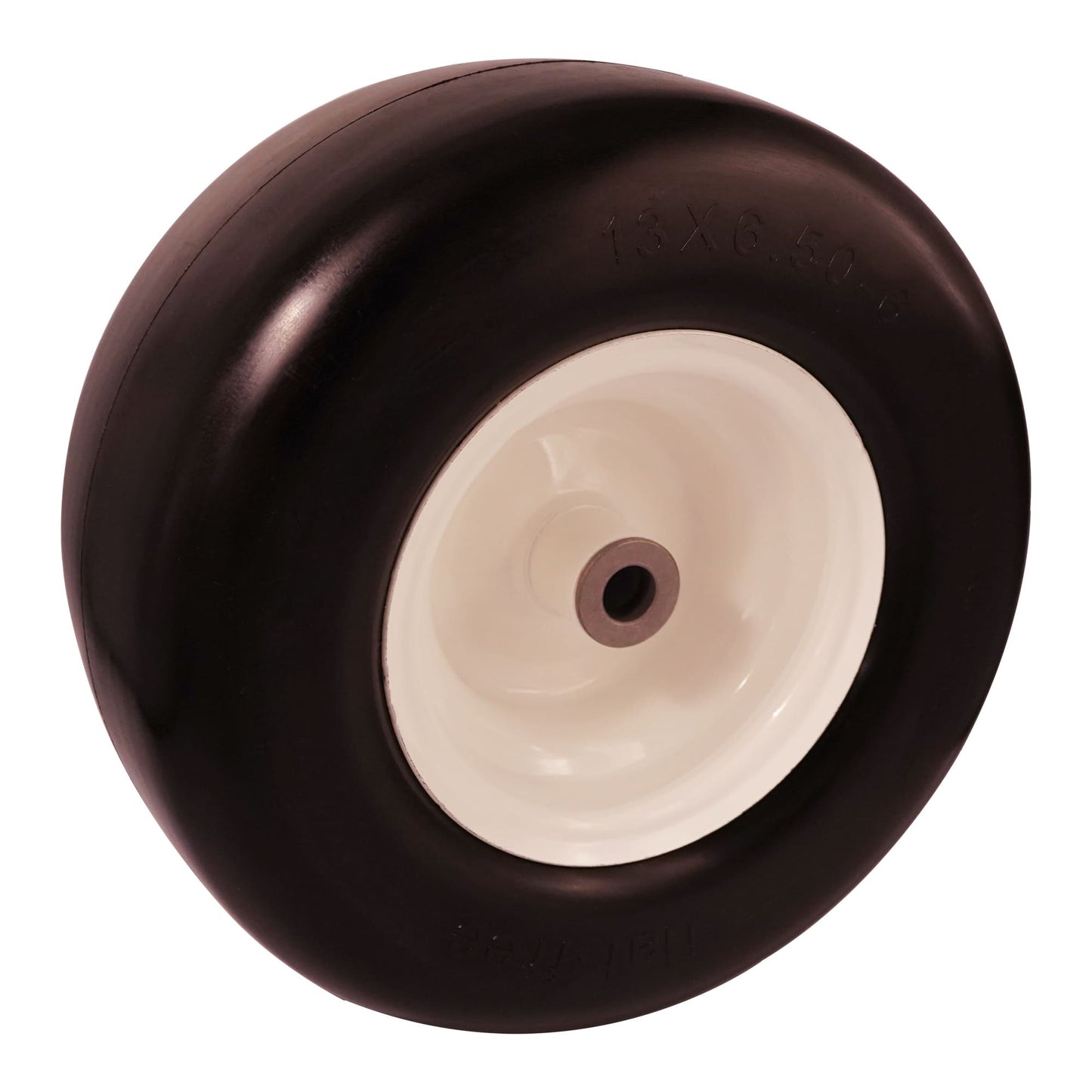 13x5 00 6 Flat Free Tire, 3/4 5/8 & 1/2 inch Bearings, 3.25” - 6” Center Hub 13x5.00-6 Tire and Rim for Lawn Mower(Set of 2)
