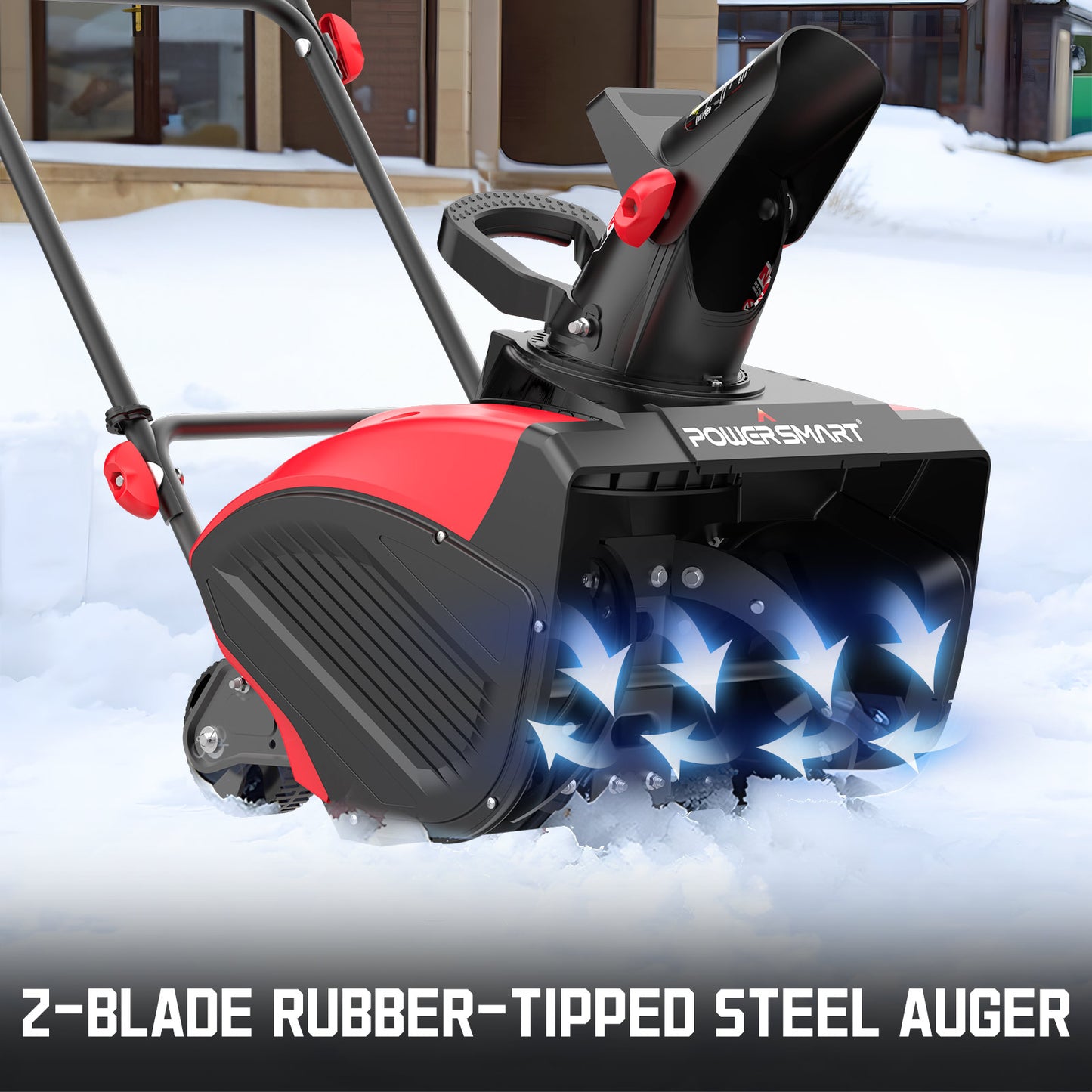 18inch Snow Blower Cordless, 15-Amp Electric Snowblower with Wheels