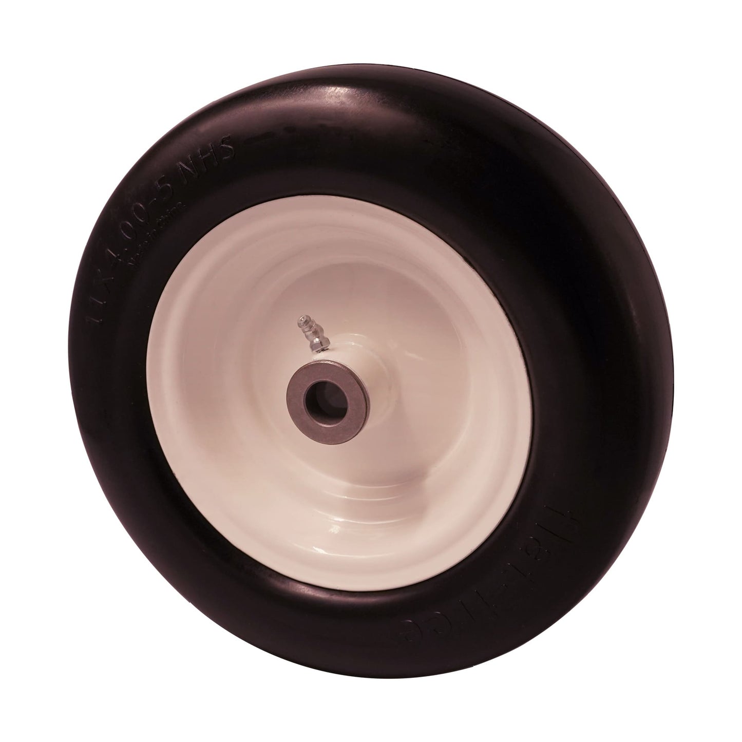 11x4.00-5 Tire Flat Free, 3/4” 1/2” & 5/8” Bearings, 3.5” - 5” Center Hub 11x4.00-5 Tire with Rim