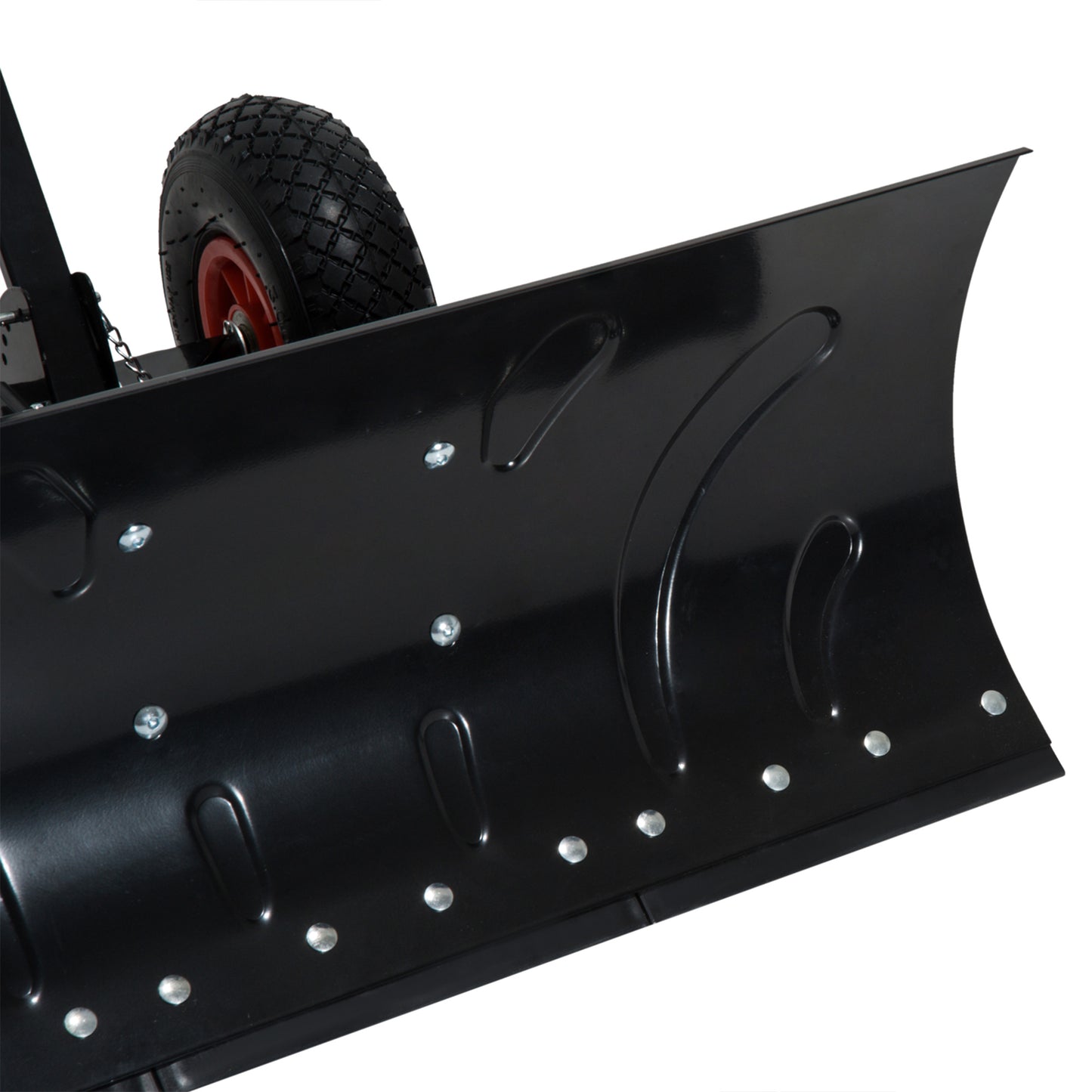 Snow Pusher Shovel with Wheels for Driveway