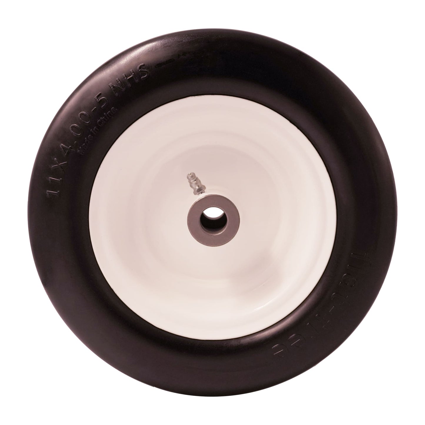 11x4.00-5 Tire Flat Free, 3/4” 1/2” & 5/8” Bearings, 3.5” - 5” Center Hub 11x4.00-5 Tire with Rim