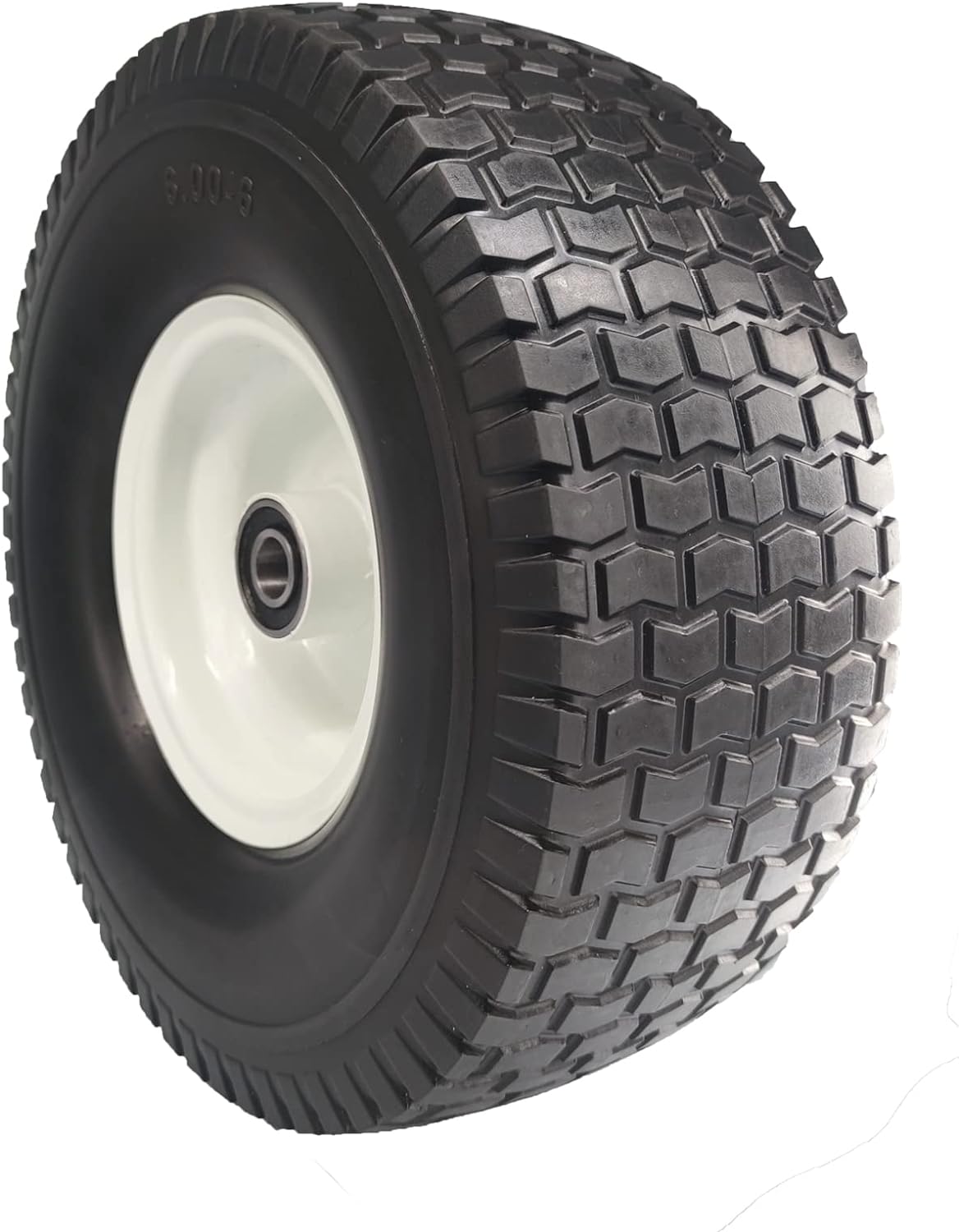 Flat Free Lawn Mower Tire 13x5.00-6, 3/4 & 5/8 Bearings, 3" Hub