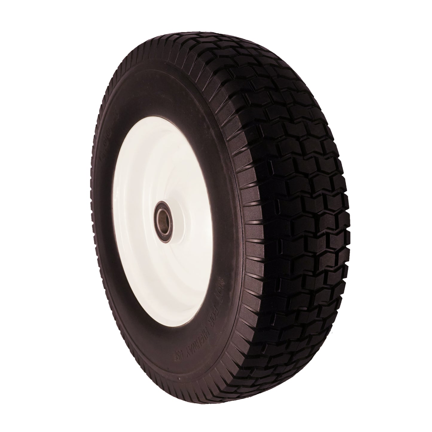 16x5.00-8 with 1” Bore, 3“ Center Hub, 600 lb. Flat Free Tire and Wheel