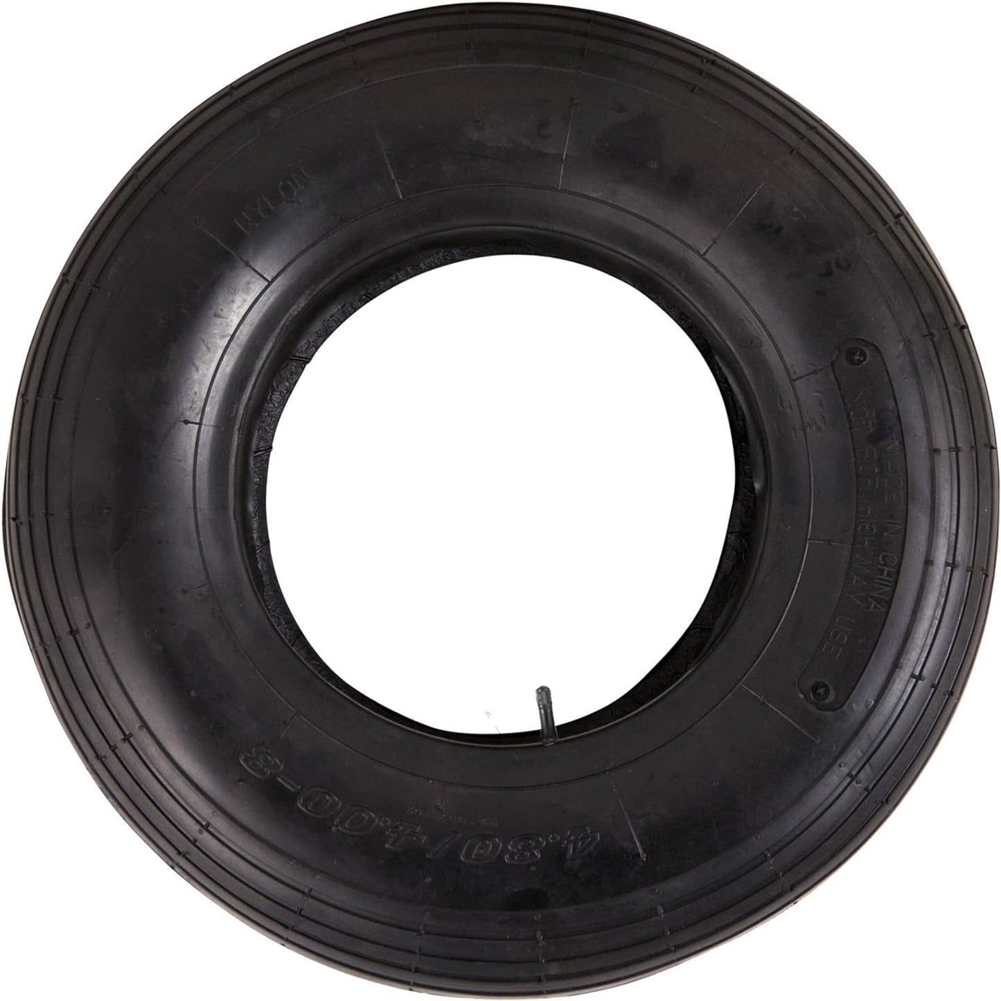 4.80/4.00-8 Tire and Tube, TR-13 Valve Stem, 550 lbs Capacity 4.80-8 Tire Fits 15.5" for Wheelbarrows/Hand Trucks/Lawn Mowers/Dollies/rolley/Garden Carts, 2PR