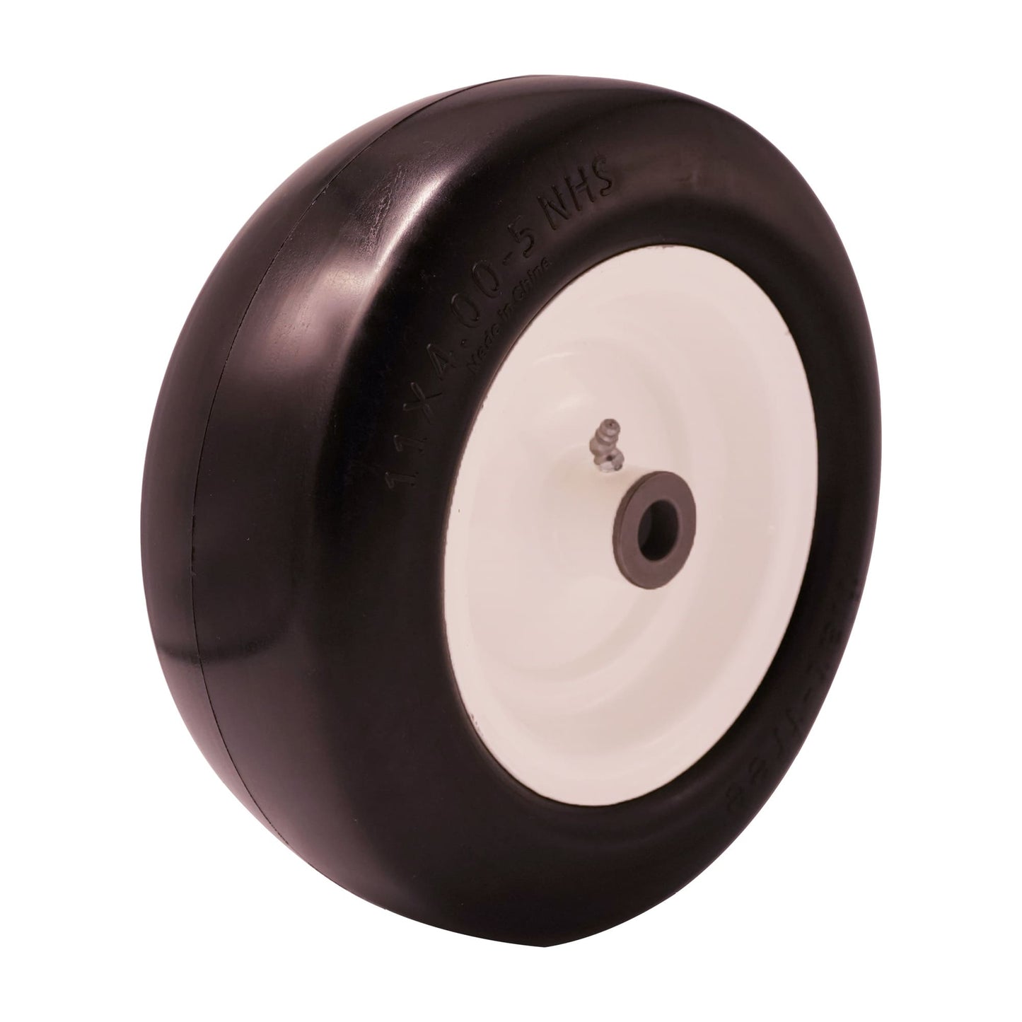 11x4.00-5 Tire Flat Free, 3/4” 1/2” & 5/8” Bearings, 3.5” - 5” Center Hub 11x4.00-5 Tire with Rim