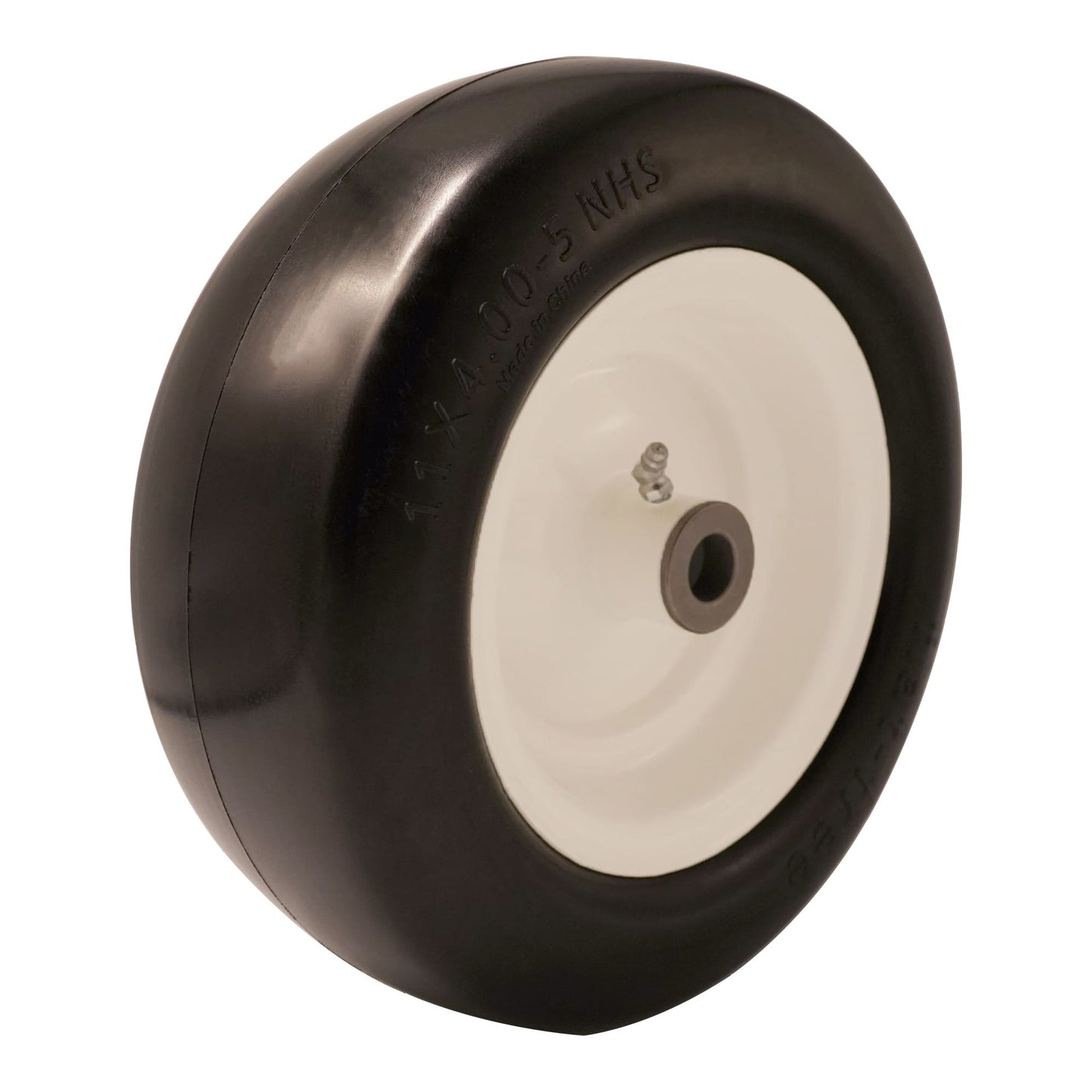 11x4.00-5 Tire Flat Free, 3/4” 1/2” & 5/8” Bearings, 3.5” - 5” Center Hub 11x4.00-5 Tire with Rim