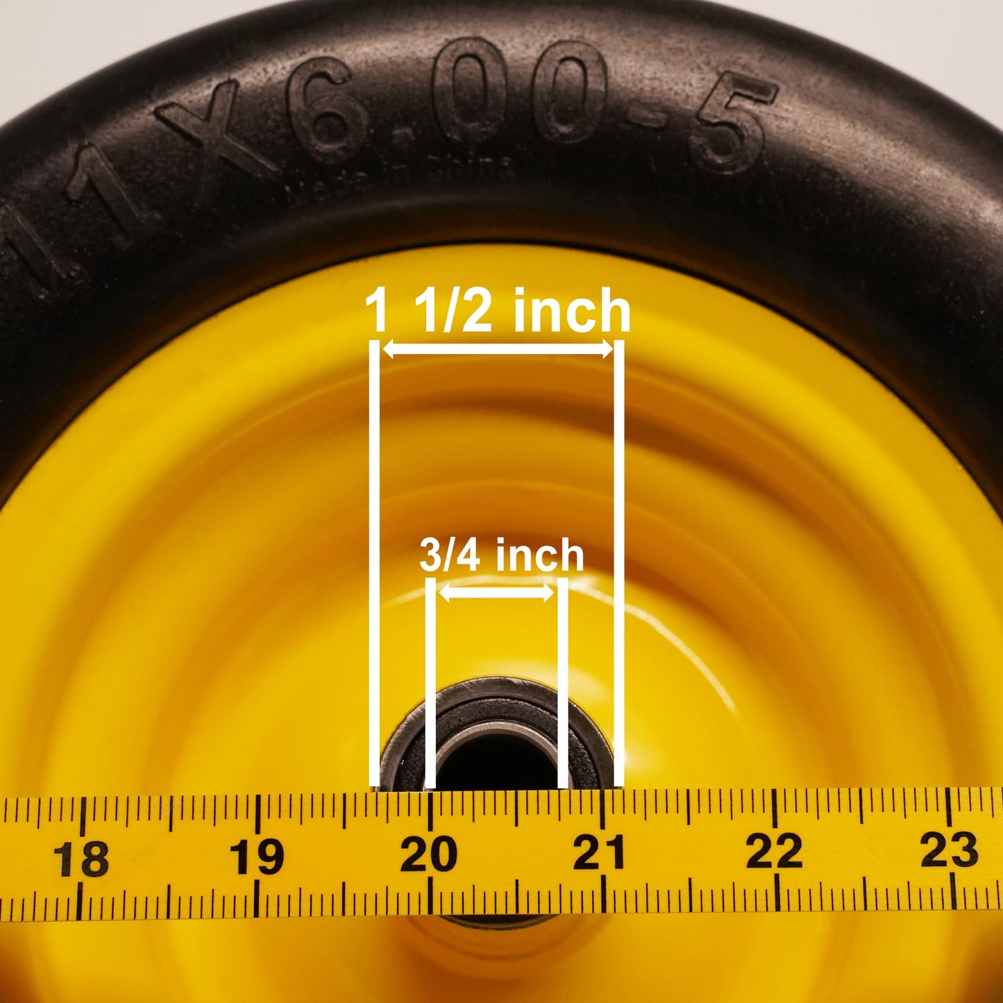 11x6 00 5 nhs, 3/4 & 5/8 Bearings, 5.9"-8.46"Center Hub 11x6.00-5 Tire Flat Free(Set of 2)