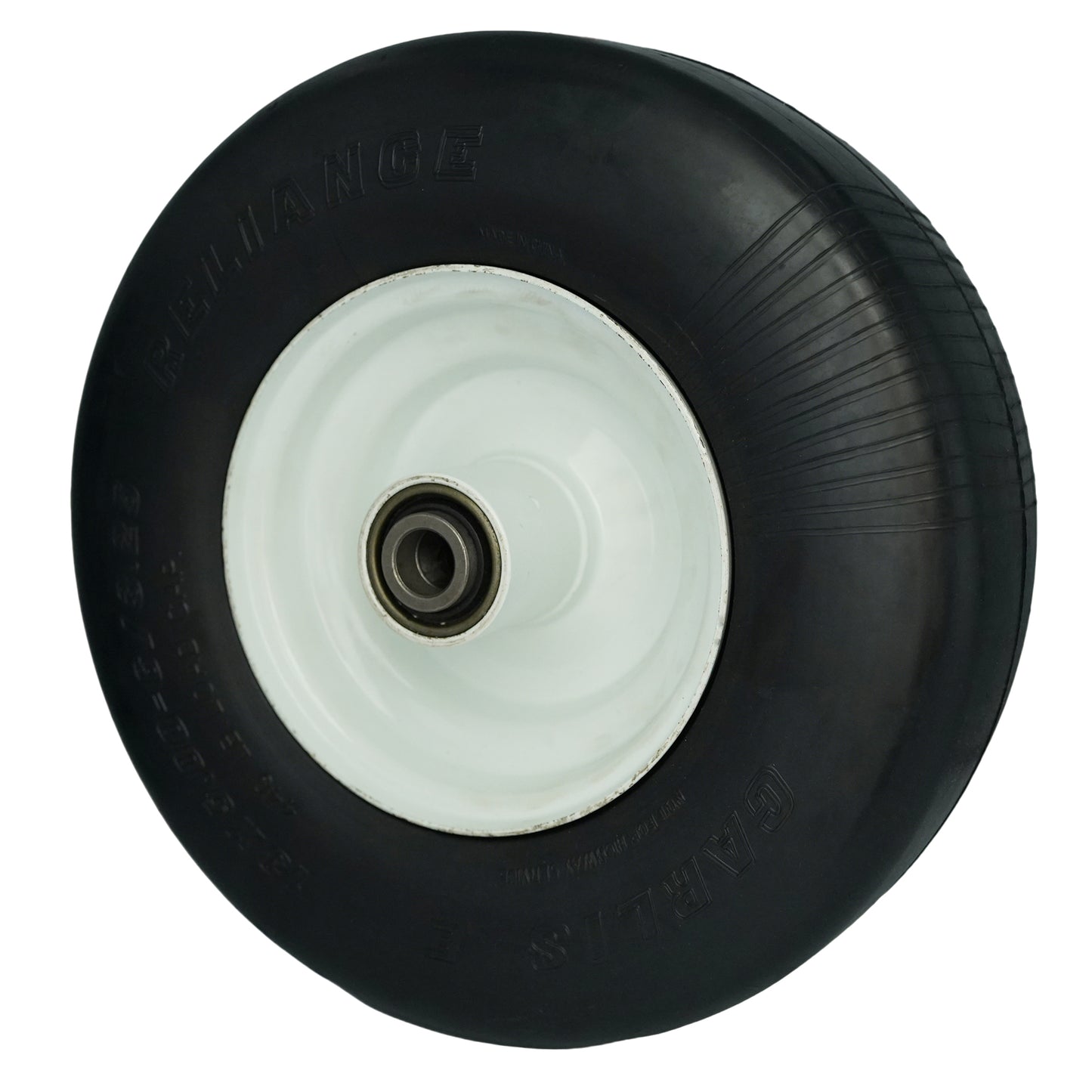 Solid Rubber 13x5.00-6 Flat Free Tire with 3/4 & 5/8 Bearings, 3-6” Center Hub Semi-Pneumatic 13x5.00-6 Smooth Tire and Wheel