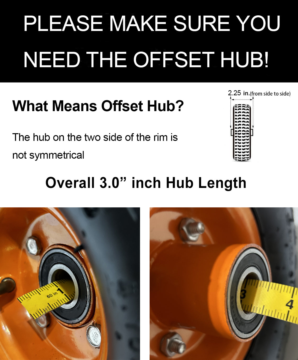 Mower Sulky Wheels 10 inch, 5/8 & 3/4 Axle, 2.25"-5.00" Hub, Compatible with X2 Sulky, 600 lbs