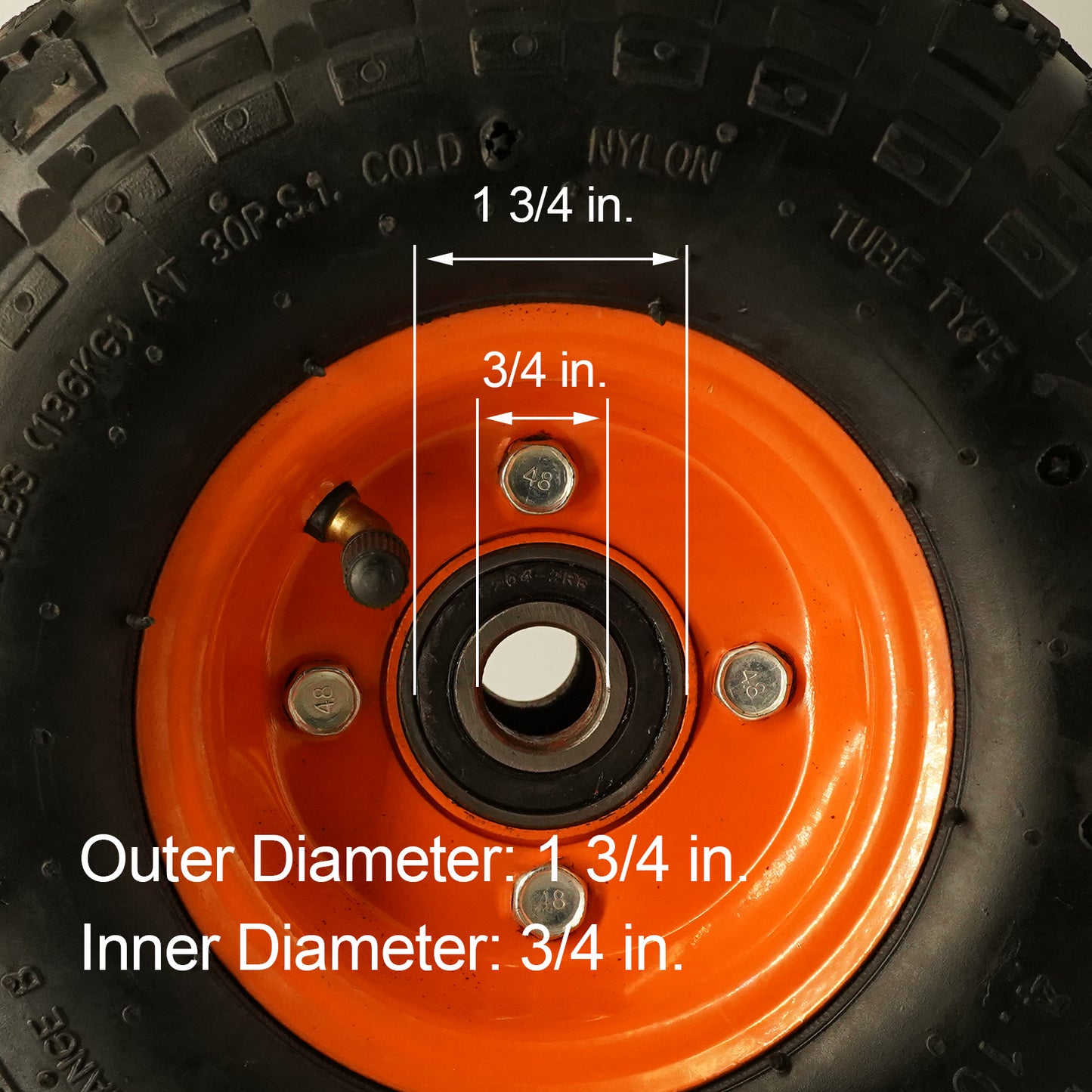 Mower Sulky Wheels 10 inch, 5/8 & 3/4 Axle, 2.25"-5.00" Hub, Compatible with X2 Sulky, 600 lbs