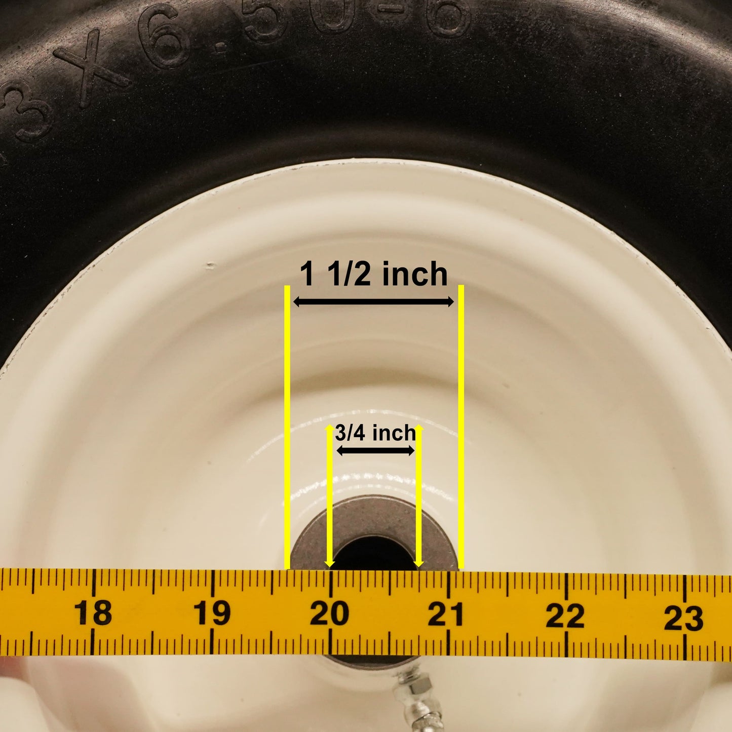 13x6.50-6 Tire, 3/4 5/8 & 1/2 inch Bearing, 4.0"-6.0"Center Hub Flat Free Tire for Zero Turn Lawn Mower(Set of 2)