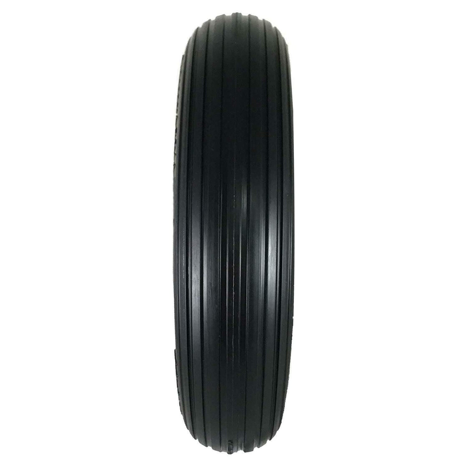 Flat Free 1 inch Axle Wheelbarrow Tire 4.80-8 Flat Free, 3" Hub - RelaxHome