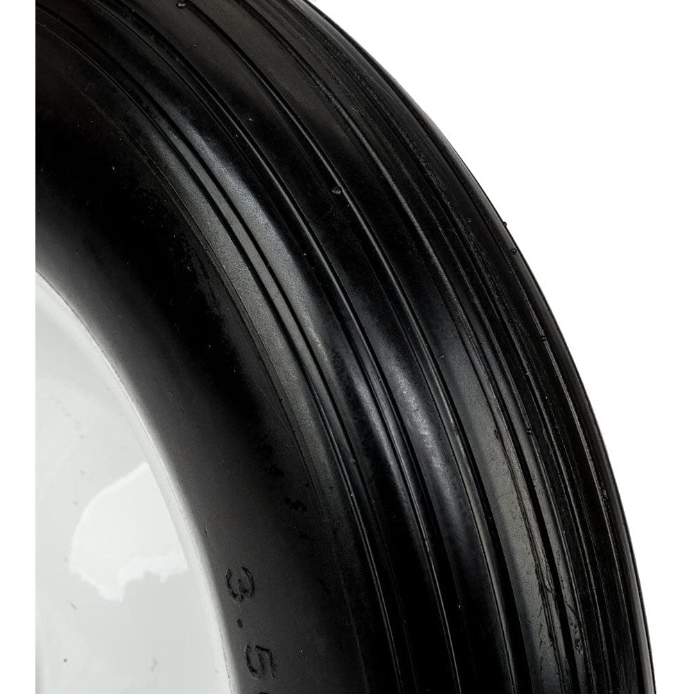 Flat Free Wheelbarrow Tire 3.50-8, 5/8 & 3/4 Bearing, 3" Hub - RelaxHome