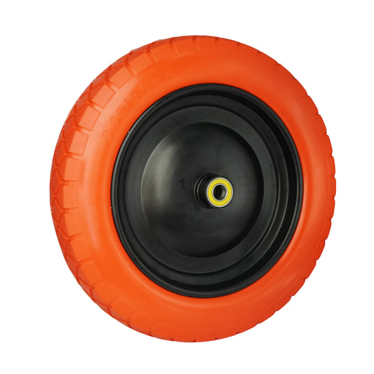 3.25/3.00-8 Wheelbarrow Tire Flat Free with 3/4 & 5/8 Bearings, 3-6" Center Hub