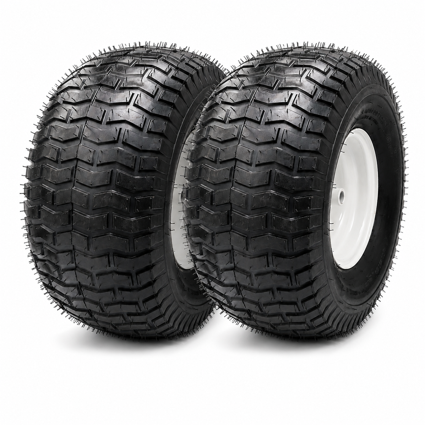 20x10.00-8 Lawn Mower Tire and Wheel, 3/4" Borehole, 3.5" Offset Hub, 3/16" Keyway, 4 Ply, Set of 2