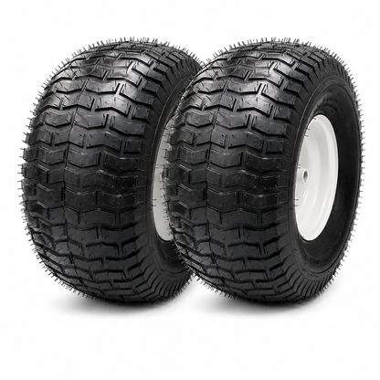 20x10.00-8 Lawn Mower Tire and Wheel, 3/4" Borehole, 3.5" Offset Hub, 3/16" Keyway, 4 Ply, Set of 2