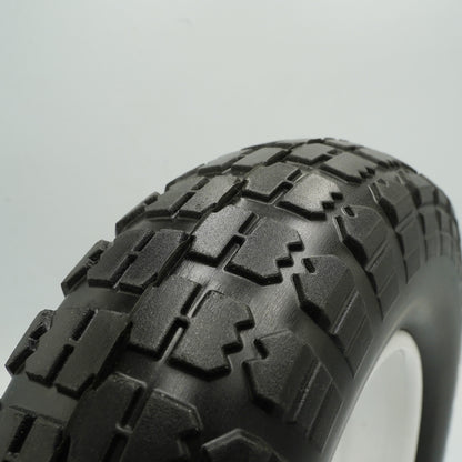 4.10/3.50-6 Flat Free Tire with 1inch and 3/4 Bearings, 3" Center Hub, Set of 2