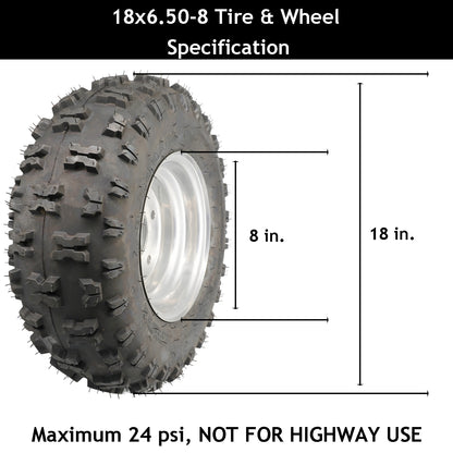 18x6.50-8 with 5 Lug Tire and Wheel(Replacement for DR Power Part Number 192891)