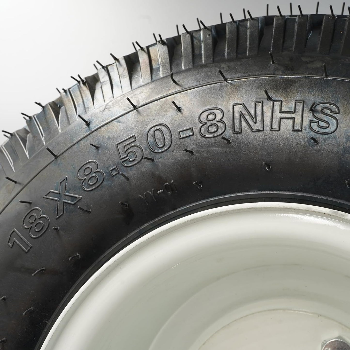 18x8.50-8 Lawn Mower Tire and Wheel with 3/4 & 1” Bearings, 3” Center Hub 18X850-8 Tire on Rim for Lawnmower Golf Cart Garden Tractor, 18 inch Tubeless Wheel Assembly Combo, 4PR