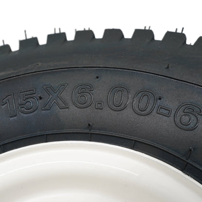 15x6.00-6 with Universal 3/4" Bushing Kits, 15x6 Replacement for Lawn and Garden Tire Assembly on 6x4.5 Wheel