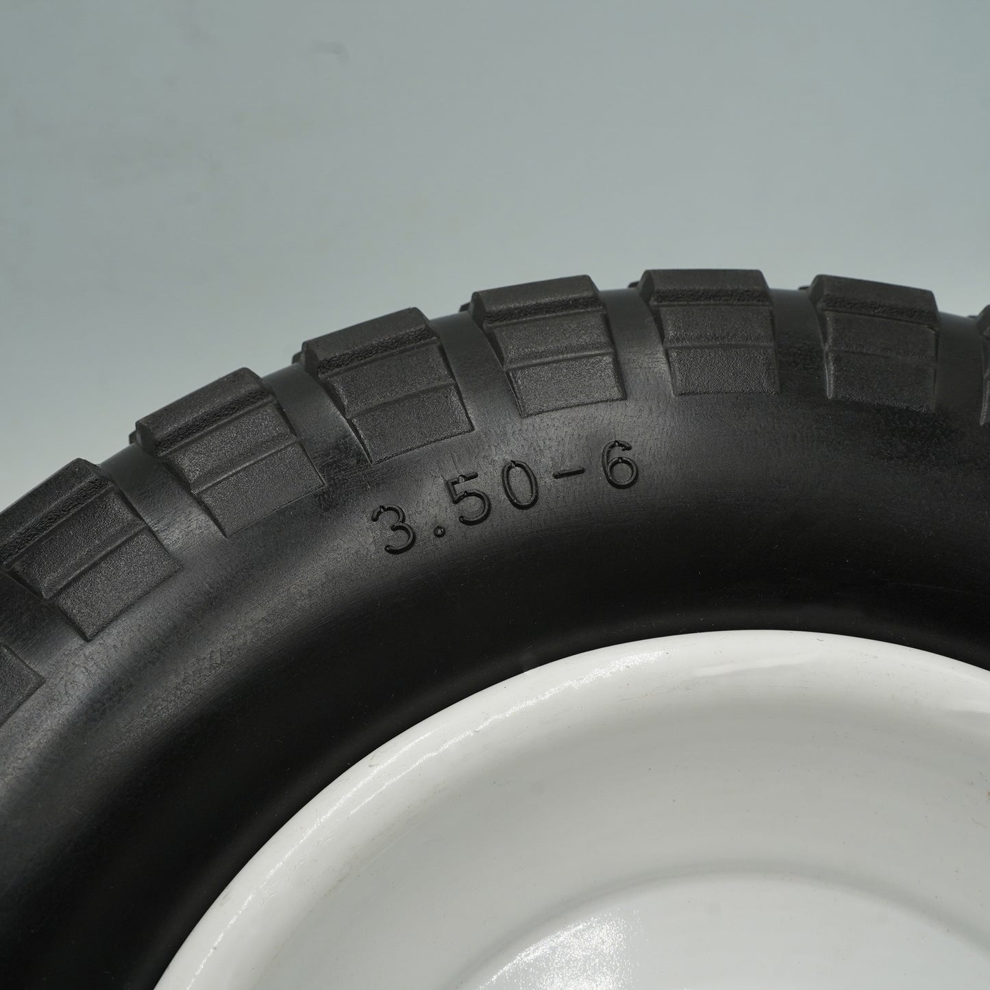 4.10/3.50-6 Flat Free Tire with 1inch and 3/4 Bearings, 3" Center Hub, Set of 2
