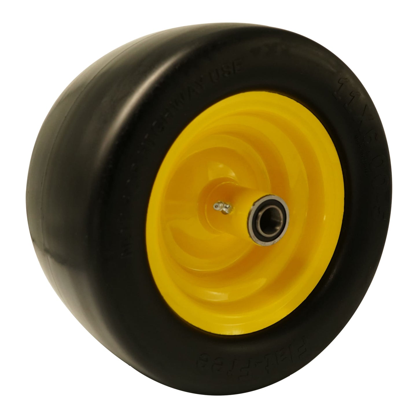 11x6.00-5 Flat Free Tire with 3/4 & 5/8 Bearings Zero Turn Mower, 5.9"-8.46"Center Hub for Zero Turn Front Lawn Mower Wheel