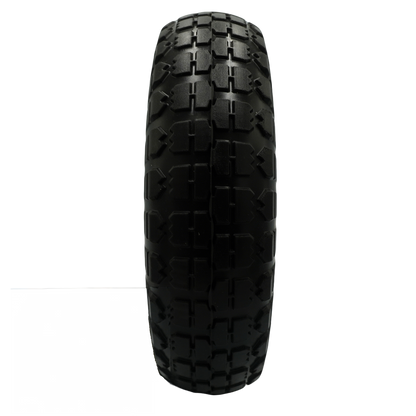 4.10/3.50-6 Flat Free Tire with 1inch and 3/4 Bearings, 3" Center Hub, Set of 2