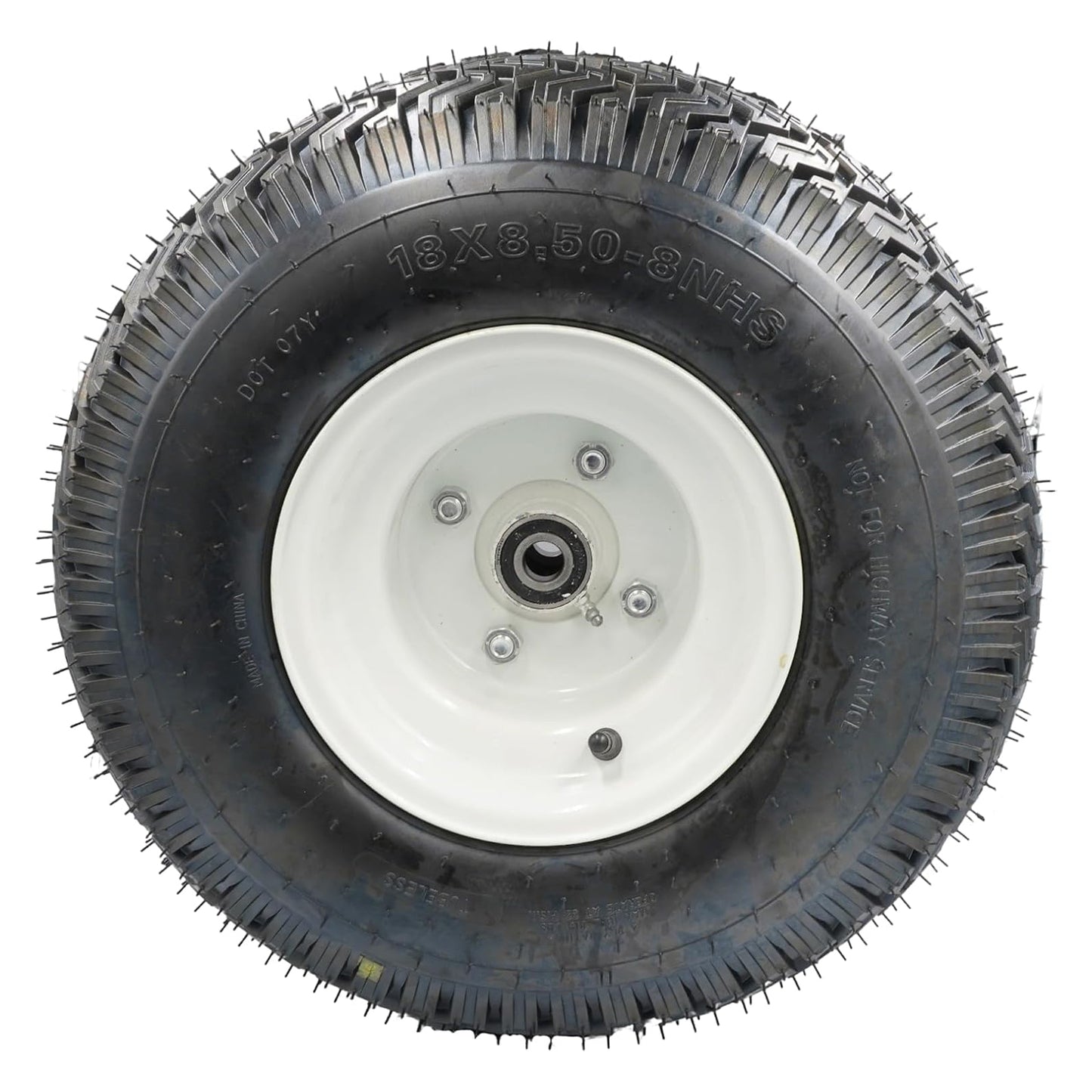 18x8.50-8 Lawn Mower Tire and Wheel with 3/4 & 1” Bearings, 3” Center Hub 18X850-8 Tire on Rim for Lawnmower Golf Cart Garden Tractor, 18 inch Tubeless Wheel Assembly Combo, 4PR
