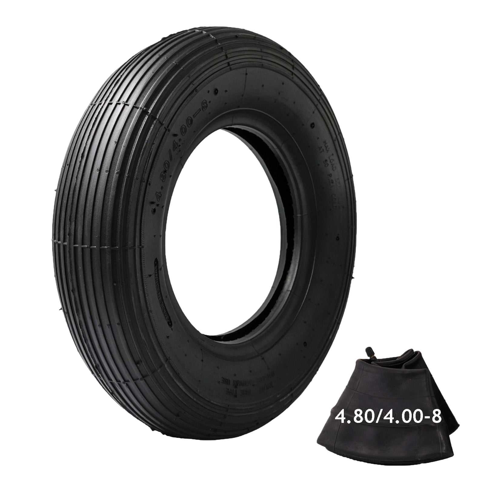 4.80/4.00-8 Tire and Tube, 550 lbs 2PR, TR-13 Valve Stem – Ogracwheel