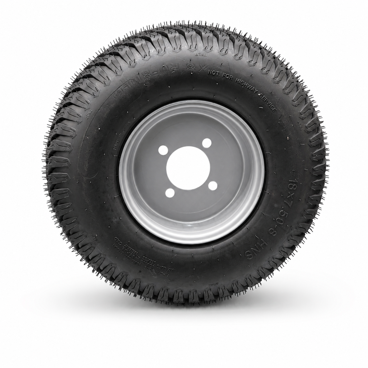 18x7.50-8 Lawn Mower Tires with Rim, 18 inch Tire & Wheel, Tubeless, 4PR | Set of 2, Replacement for Toro TimeCutter & more Models