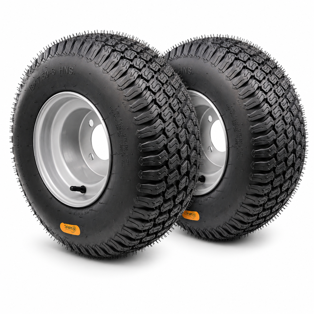 18x7.50-8 Lawn Mower Tires with Rim, 18 inch Tire & Wheel, Tubeless, 4PR | Set of 2, Replacement for Toro TimeCutter & more Models