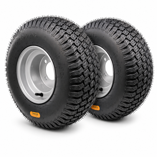 18x7.50-8 Lawn Mower Tires with Rim, 18 inch Tire & Wheel, Tubeless, 4PR | Set of 2, Replacement for Toro TimeCutter & more Models