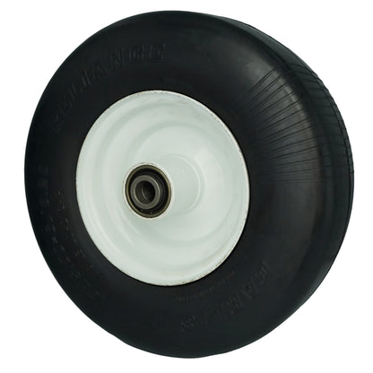 Solid Rubber 13x5.00-6 Flat Free Tire with 3/4 & 5/8 Bearings, 3-6” Center Hub Semi-Pneumatic 13x5.00-6 Smooth Tire and Wheel