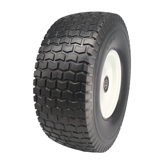 Flat Free 15x6.00-6 Lawn Mower Tire, 3/4 & 5/8 Bearing, 3” Hub - RelaxHome