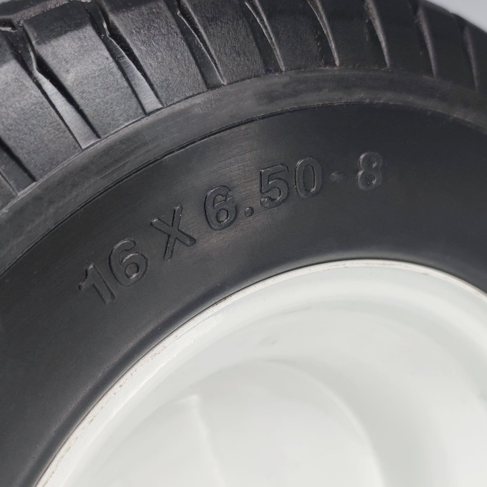 Flat Free 16x6.50-8 Lawn Mower Tire, 1" Bearings, 3" Hub - RelaxHome