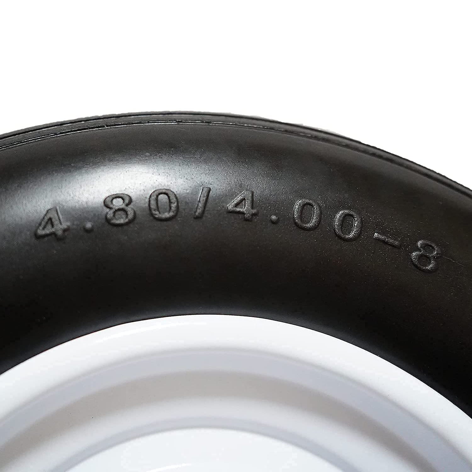Flat Free Wheelbarrow Tire 4.80-8, 3/4 & 5/8 Bearings, 3 Hub